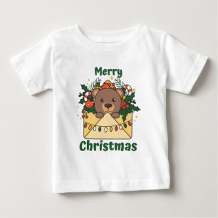 T-shirt Pour Bébé Bear Christmas Letter Winter Animals Bears
