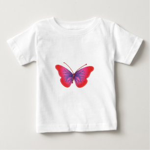 T-shirt Pour Bébé Beau papillon rouge Extraordinaire rose et violet