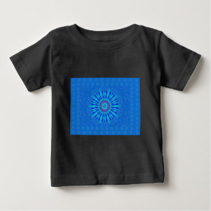 T-shirt Pour Bébé Beau Royal Blue Mandala Art Imprimer