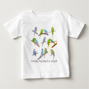 T-shirt Pour Bébé Beaucoup de perroquets colorés - petits oiseaux mi
