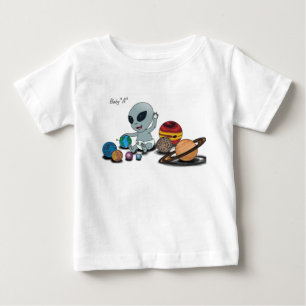 T-shirt Pour Bébé Bébé "A", jouant w/Planets