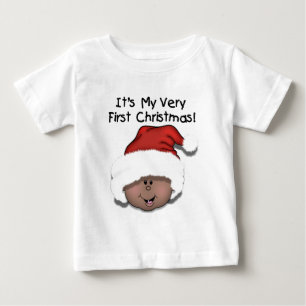 T-shirt Pour Bébé Bébé afro-américain 1er Noël