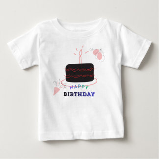 T-shirt Pour Bébé Bébé avec gâteau d'anniversaire imprimé
