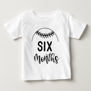 T-shirt Pour Bébé Bébé baseball six mois étape importante -