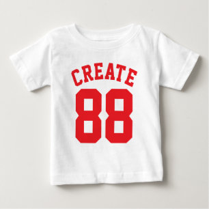 T-shirt Pour Bébé Bébé blanc et rouge   Design Jersey Sport