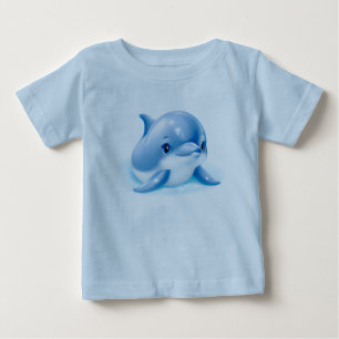 T-shirt Pour Bébé Bébé bleu adorable Dauphin