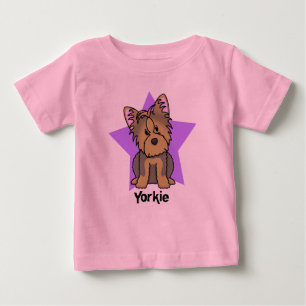 T-shirt Pour Bébé Bébé de Yorkshire Terrier d'étoile de Kawaii