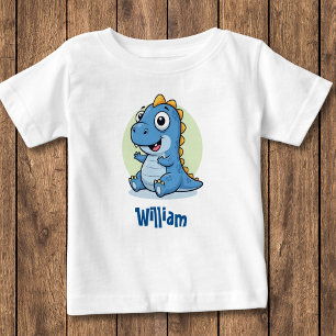 T-shirt Pour Bébé Bébé dinosaure bleu adorable