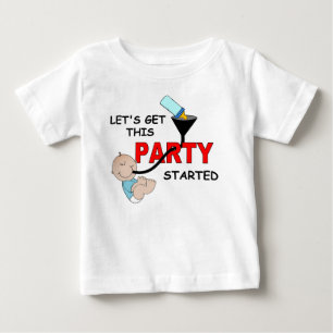 T-shirt Pour Bébé Bébé drôle disant, PARTIE COMMENCÉE