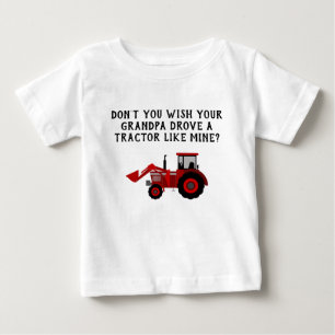 T-shirt Pour Bébé Bébé Garçon Tracteur rouge Grand-père amusant