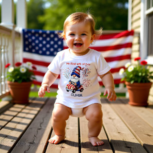 T-shirt Pour Bébé Bébé Gnome Patriotique 1er 4 Juillet