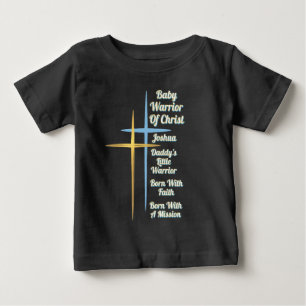 T-shirt Pour Bébé Bébé Guerrier du Christ - Vêtements pour bébé sur