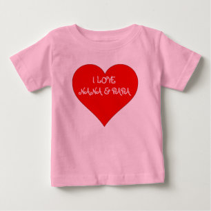T-shirt Pour Bébé Bébé J'aime NANA & PAPA