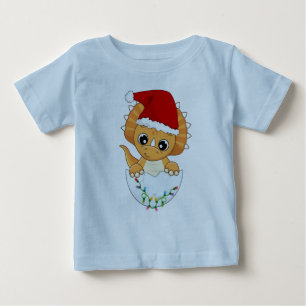 T-shirt Pour Bébé Bébé mignon Dino Noël
