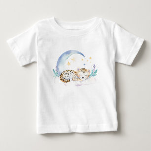 T-shirt Pour Bébé Bébé mignon léopard sur la Lune -