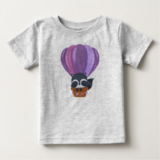 T-shirt Pour Bébé Bébé Mignon Montgolfière Raton Laveur Dessin Animé