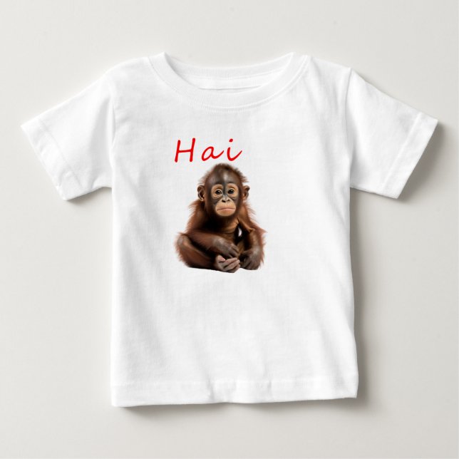T-shirt Pour Bébé Bébé Orangoutan (Devant)