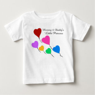 T-shirt Pour Bébé Bébé Petite Princesse Mignonne Ballons Coeur