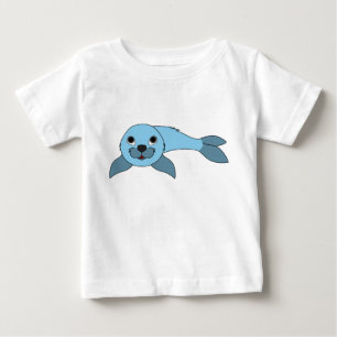 T-shirt Pour Bébé Bébé phoque bleu-clair