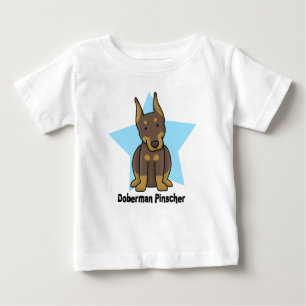 T-shirt Pour Bébé Bébé rouge de Pinscher de dobermann d'étoile de