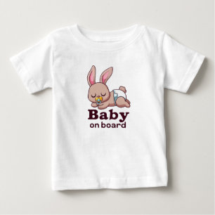 T-shirt Pour Bébé Bébé Singe Mignon Endormi "Bébé à Bord" Voiture