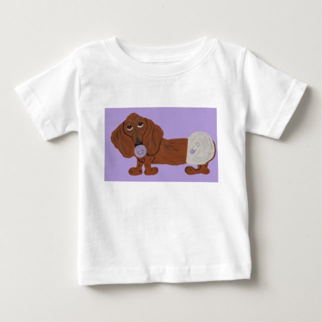 T-shirt Pour Bébé Bébé teckel (Devant)