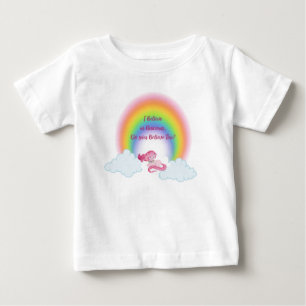 T-shirt Pour Bébé Bébé Tee - shirt fille avec arc en ciel et licorne