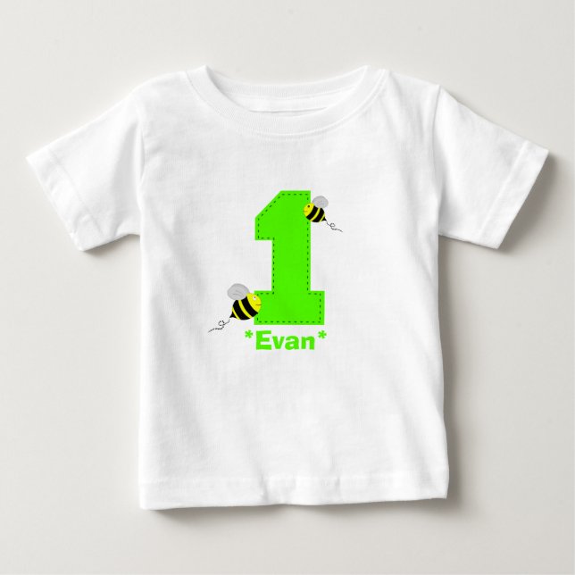 T-shirt Pour Bébé Bees First Birday Boy Shirt (Devant)