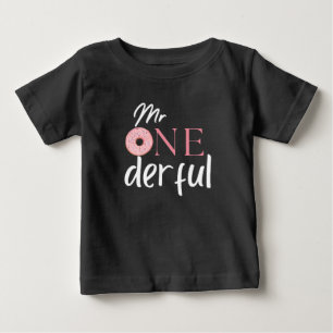 T-shirt Pour Bébé beigne rose 1er anniversaire