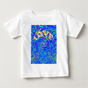 T-shirt Pour Bébé Belle Amour Bleu Bleu Imprimer Art vectoriel Flash