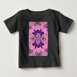 T-shirt Pour Bébé Belle Bébé rose Floral Purple Shade Motif Art