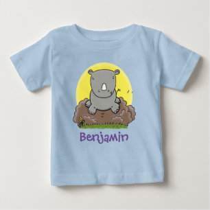 T-shirt Pour Bébé Belle illustration de bébé rhino africain