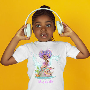 T-shirt Pour Bébé Belle Sirène Brown Anniversaire Fille Bébé