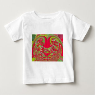 T-shirt Pour Bébé Belle texture rouge et verte Couleur Art Abstrait