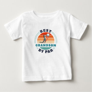 T-shirt Pour Bébé Best Grandson By Par Retro Logo Personnalisé