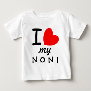 T-shirt Pour Bébé Big Red Heart I Love My Noni V05