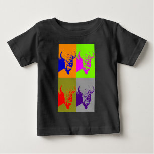 T-shirt Pour Bébé Bison de Buffalo Art Pop de 4 couleurs