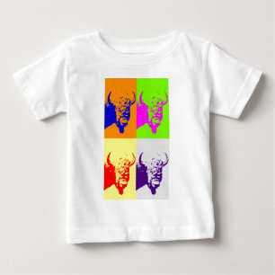 T-shirt Pour Bébé Bison de Buffalo Art Pop de 4 couleurs