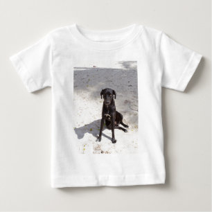T-shirt Pour Bébé Black dog avec evil eye