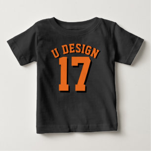 T-shirt Pour Bébé Black & Orange Toddler   Sports Jersey Design