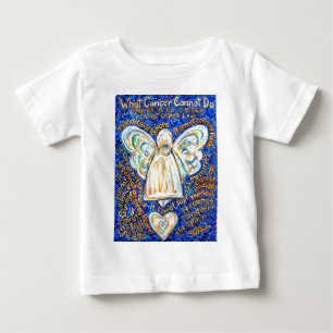 T-shirt Pour Bébé Bleu & ; Ange de cancer or - Grand