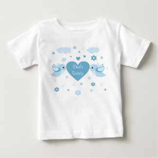 T-shirt Pour Bébé Bleu Inséparables Coeur bébé