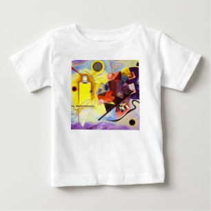 T-shirt Pour Bébé Bleu rouge jaune Kandinsky peinture Abstraite