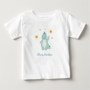 T-shirt Pour Bébé Blue Dinosaur Twinkle Star Boy
