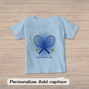 T-shirt Pour Bébé Blue tennis star ajouter un nom ou un texte