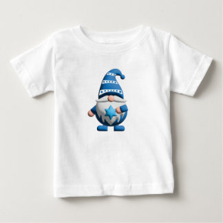T-shirt Pour Bébé Blue White Gnome holding Star of David