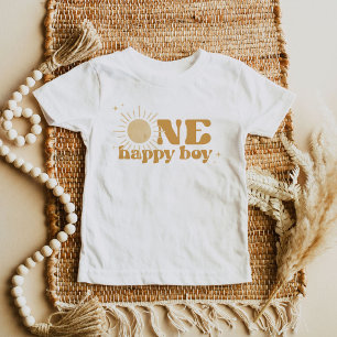 T-shirt Pour Bébé BODHI Boho Sun Un Garçon Heureux 1er Anniversaire