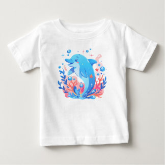 T-shirt Pour Bébé Body adorable pour bébé dauphin bleu