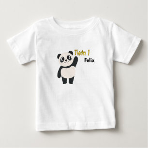 T-shirt Pour Bébé Body bébé panda personnalisé Jumeau 1