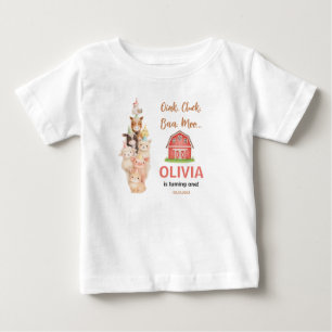 T-shirt Pour Bébé Boho Ferme Animal 1er Anniversaire Douce Barnyad